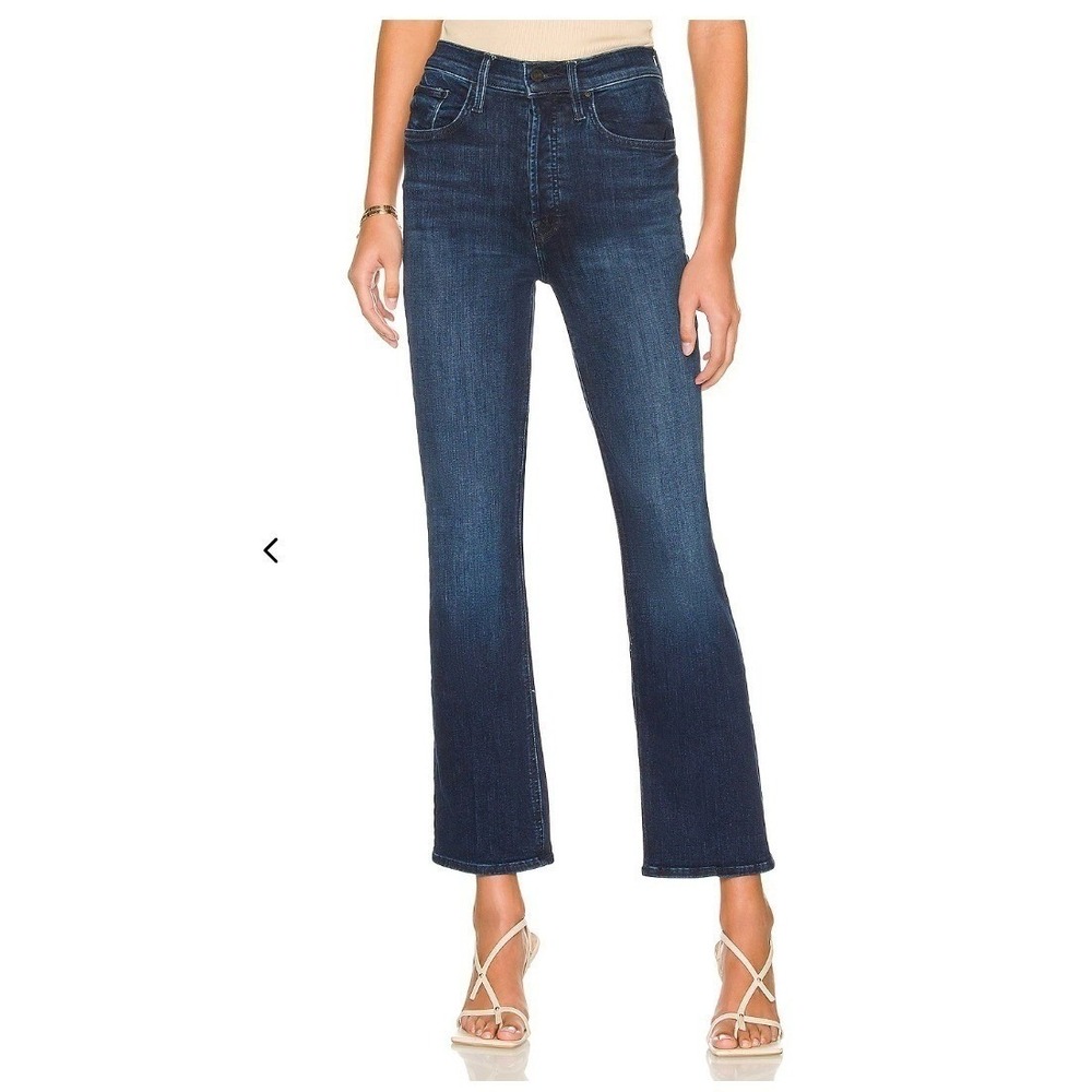 Mother Tripper Ankle Jeans High Rise Straight Flare Dark Wash Size 25 ORIG $258